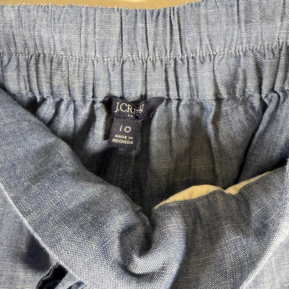 J. Crew Chambray Drawstring Wide-Leg Pants - Light Blue - Picture 3 of 3